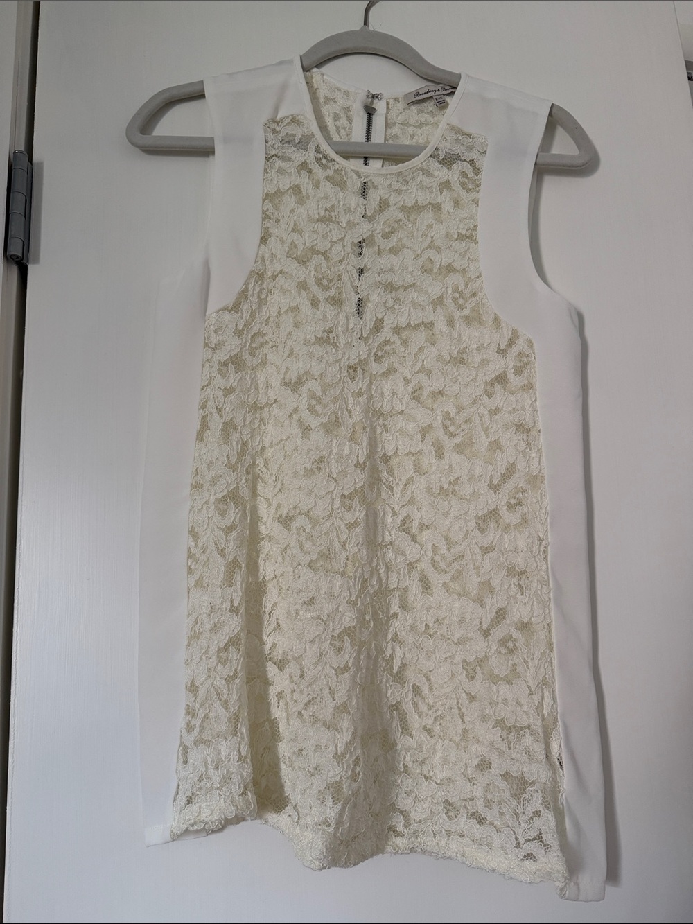 Madewell Cream Lace Sleeveless Blouse